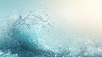 Wall Mural - A wave of water is crashing on a beach