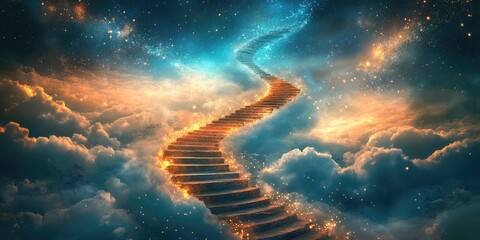 Wall Mural - A Stairway to Heaven in a Celestial Sky