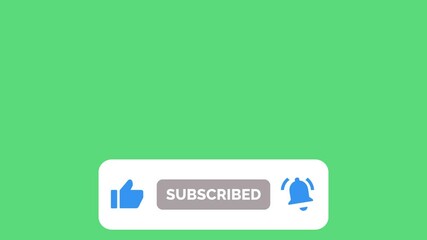 Wall Mural - subscribe button animation, subscribing animation, like, and notification buttons, animated subscrib