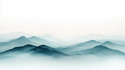 Wall Mural - A mountain range with a blue sky in the background