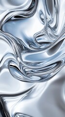 Sticker - Abstract liquid metal texture background flowing wavy pattern