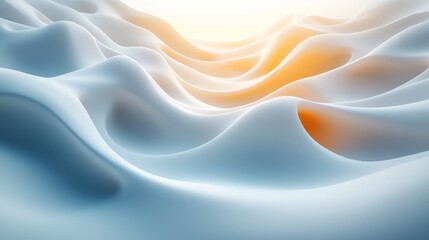 Canvas Print - Abstract background forming smooth blue white waves flowing gently