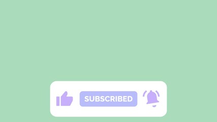Wall Mural - subscribe button animation pastel color, subscribing animation, like, and notification buttons, anim