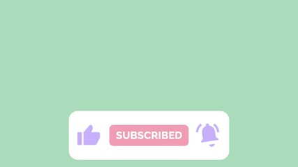 Wall Mural - subscribe button animation pastel color, subscribing animation, like, and notification buttons, anim