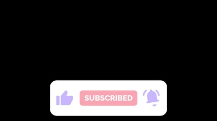 Wall Mural - subscribe button animation pastel color, subscribing animation, like, and notification buttons, anim