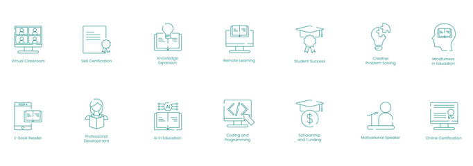 Sticker - Advanced Educational Tools and Skill Development Vector Icons