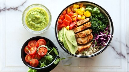 Healthy arugula salad with avocado, radish, bell pepper, tomato and Roquefort cheese,avocado salad vegan, avocado dish, fruit salad, guacamole, avocado