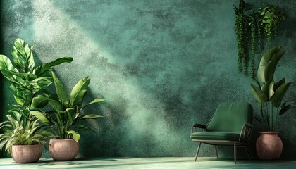 Contemporary green design backdrop