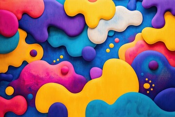 Poster - Cloud inspired pop art design with vibrant colors and abstract shapes