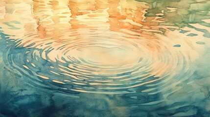 Poster - Watercolor painting depicting patterns on a water surface