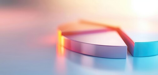 Poster - Colorful pie chart segment on a soft gradient background, ideal for data visualization and business concepts.