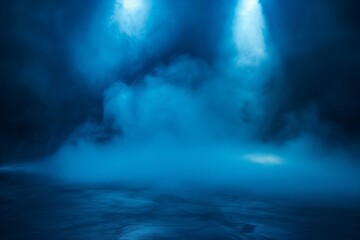 Wall Mural - Blue Fog Scene created with Generative AI Technology, ai, generative
