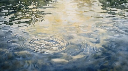 Poster - Watercolor painting depicting patterns on a water surface