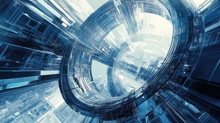 Poster - Futuristic architectural illustration with a complex background