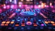 © Cool_Man - Digital 3D DJ turntable with neon lights, 3D background music, energetic and innovative