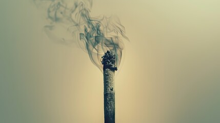 Sticker - a stick of incense burning, with smoke rising from the tip