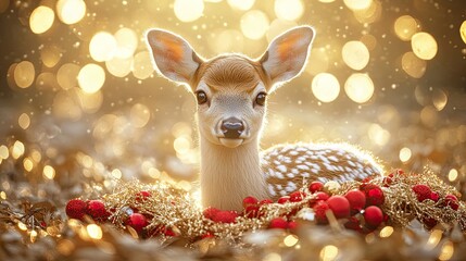 christmas deer in the woods