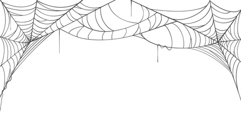 Wall Mural - illustration of a spider web halloween frame, spider web vector eps