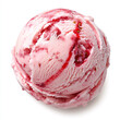 © Aisyaqilumar - Ice cream scoop with strawberry ice cream isolated on a white background. Studio shot.