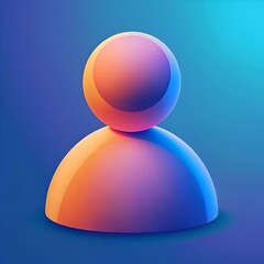 Wall Mural - A modern. abstract representation of a user profile icon. rendered in vibrant. gradient colors.