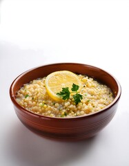 Wall Mural - Bowl of Couscous with Lemon and Parsley