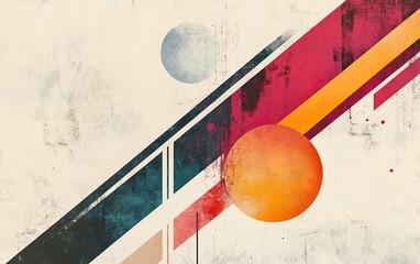 Abstract Geometric Poster Design with Bold Shapes and Textures