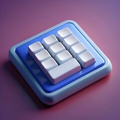 Wall Mural - A 3D rendering of a colorful keyboard icon. perfect for user interface design. mobile apps. and website graphics.