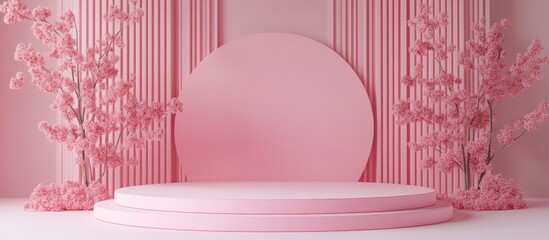 Aufkleber - Pink Podium 3D Illustration 3D Rendering