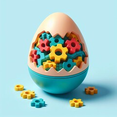 Poster -  Scrambled Egg Toy Design Toys where parts can be scrambled and
