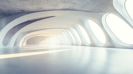 Leinwandbilder - Abstract modern architectural background featuring a spacious empty interior 3D rendering