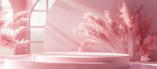 Aufkleber - Pink Podium 3D Illustration 3D Rendering