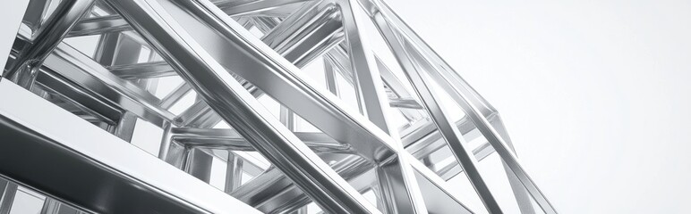 Aufkleber - Isolated aluminum structure frame on a white background 3D rendering illustration