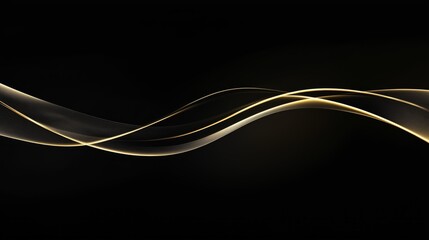 Wall Mural - There is a golden line on a black background.