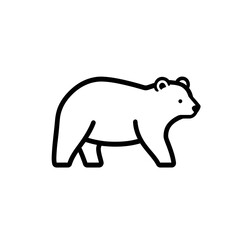 Poster - Bear silhouette black line icon