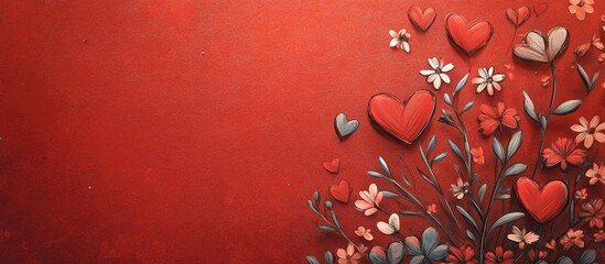 Valentine s Day backgrounds featuring a whimsical matricaria design with a leaning illustration