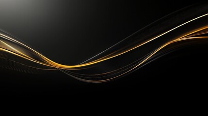 Wall Mural - There is a golden line on a black background.