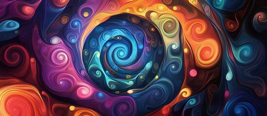 Wall Mural - Vibrant full color spiral pattern design