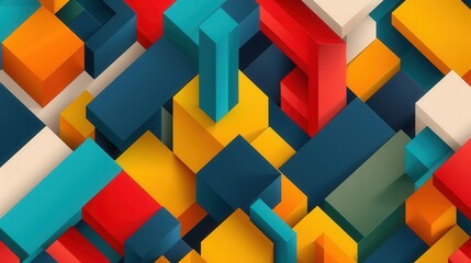 Canvas Print - vibrant abstract tessellations, a vivid collection of intricate 3d patterns, showcasing a harmonious