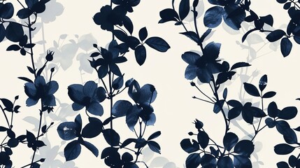 Floral silhouette wallpaper