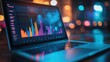 © Chatchanan - Laptop screen with vivid graphs and statistics on website traffic,