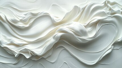 Sticker - Abstract white texture resembling flowing fabric or cream.