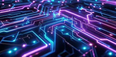 Poster - abstract background, digital technology, generative, stock