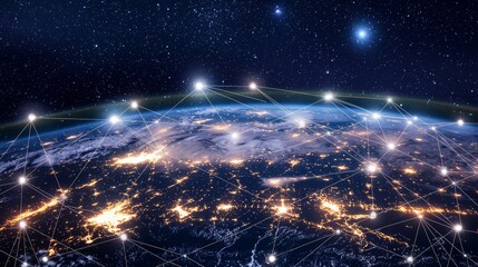 Aufkleber - global virtual internet world connection of an online network of digital communication and worldwide