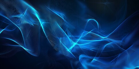 Aufkleber - the abstract background of blue lights and glowing rays is composed of digital blue light beams on a