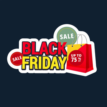 Black Friday Sticker flat design
