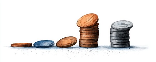 A stack of coins arranged in increasing order, symbolizing financial growth and investment opportunities.