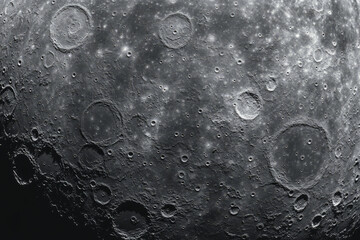 Wall Mural - moon surface. cosmic landscape with deserted landscape and craters formed by meteor impacts
