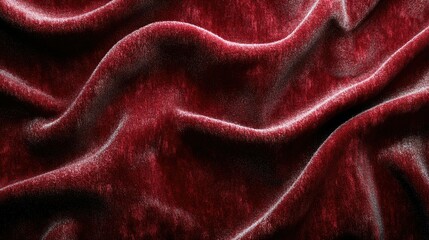 Wall Mural - Wrinkled red fabric showcasing texture and depth.