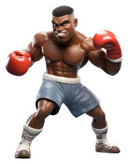 Wall Mural - PNG Black man Uppercut punch play boxing punching cartoon sports.