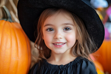 Canvas Print - Classroom with kids in Halloween costumes participating in a parade generative AI